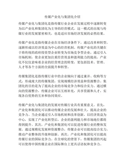 传媒产业化与集团化介绍
