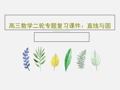 高三数学二轮专题复习课件：直线与圆56页PPT