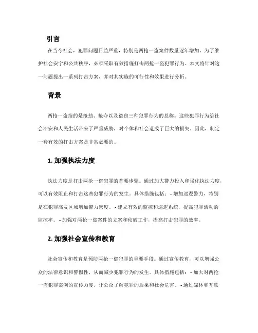 打击两抢一盗方案