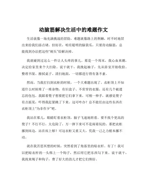 动脑筋解决生活中的难题作文