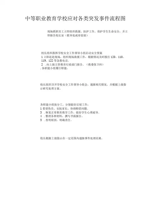 中等职业教育学校应对各类突发事件流程图