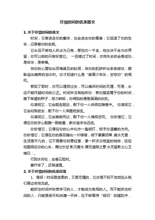 珍惜时间的优美散文