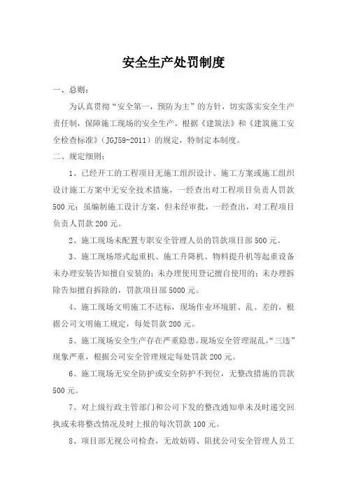 3.安全生产处罚制度
