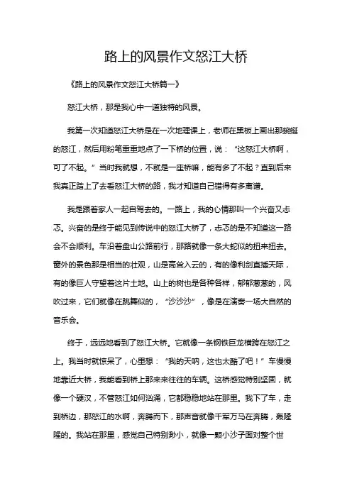 路上的风景作文怒江大桥