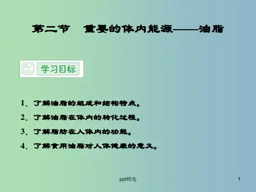 高中化学 1.2重要的体内能源 油脂课件 新人教版选修1
