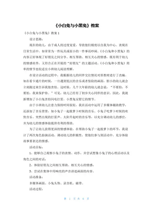 《小白兔与小黑兔》教案