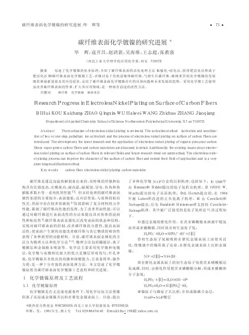 碳纤维表面化学镀镍的研究进展