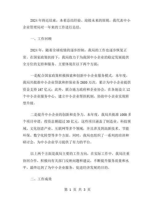 中小企业管理局工作总结范文