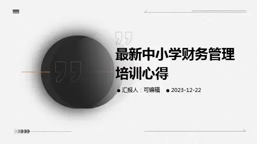 最新中小学财务管理培训心得