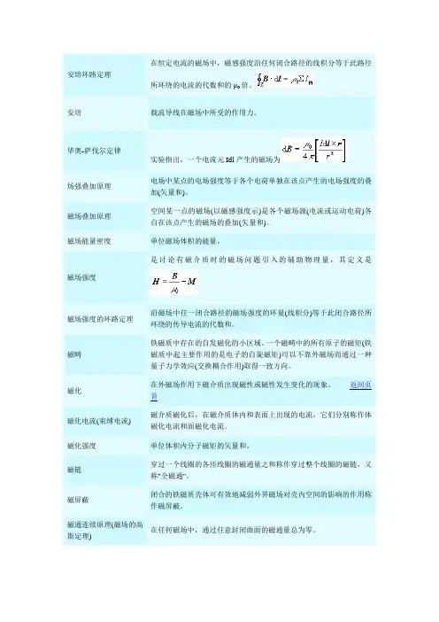 安培环路定理在恒定电流的磁场中,磁感强度沿任何闭合路径的线积分