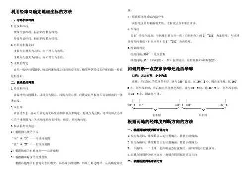 利用经纬网确定地理坐标的方法