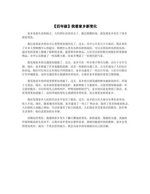 【四年级】我看家乡新变化