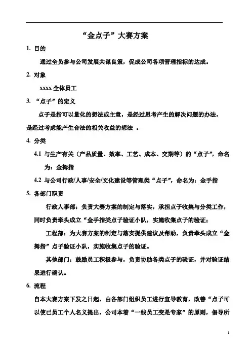 金点子方案(工厂激励员工使用)