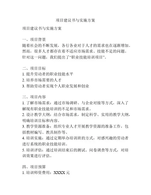 项目建议书与实施方案
