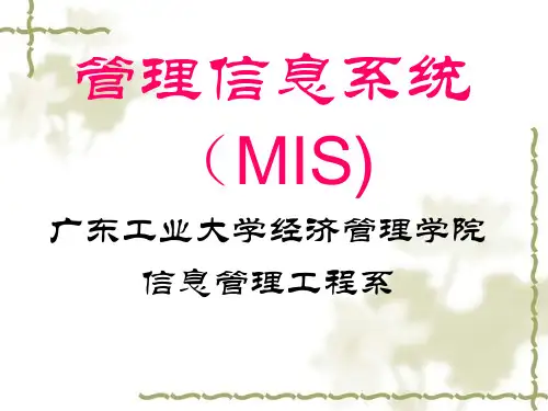过程管理信息系统(MIS)的概念模型