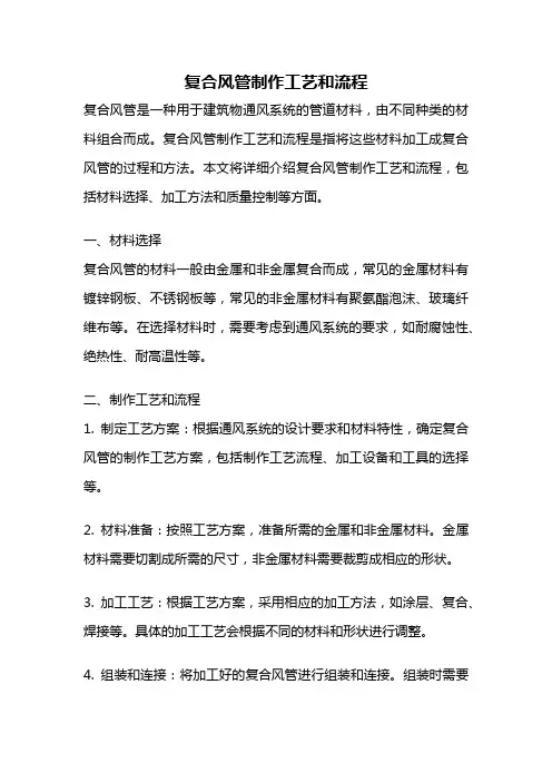 复合风管制作工艺和流程