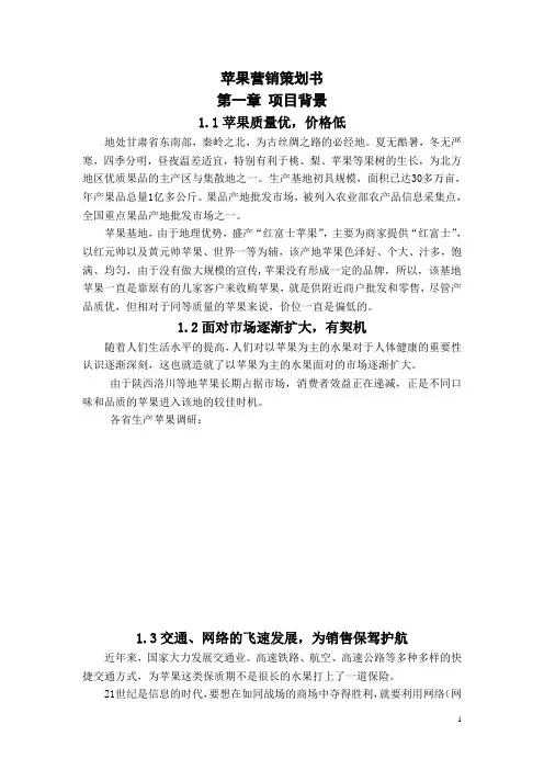 苹果营销策划书