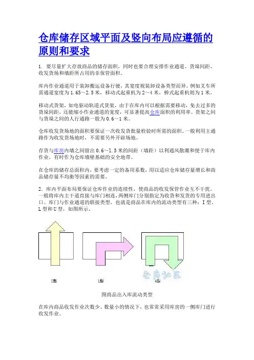 仓库储存区域平面及竖向布局应遵循的原则和要求