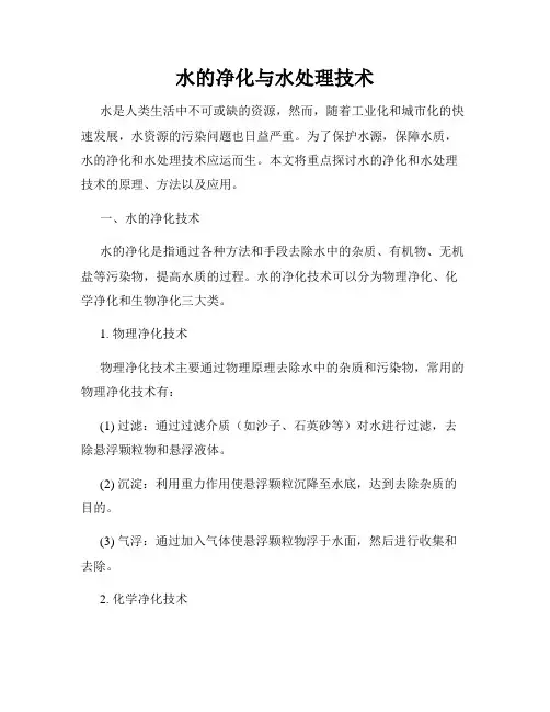 水的净化与水处理技术