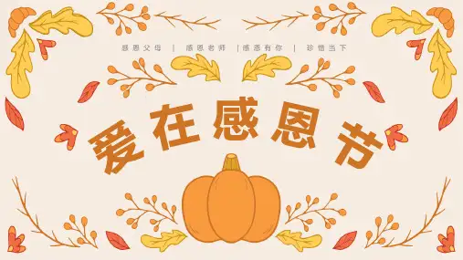 爱在感恩节感恩节节日介绍PPT模板