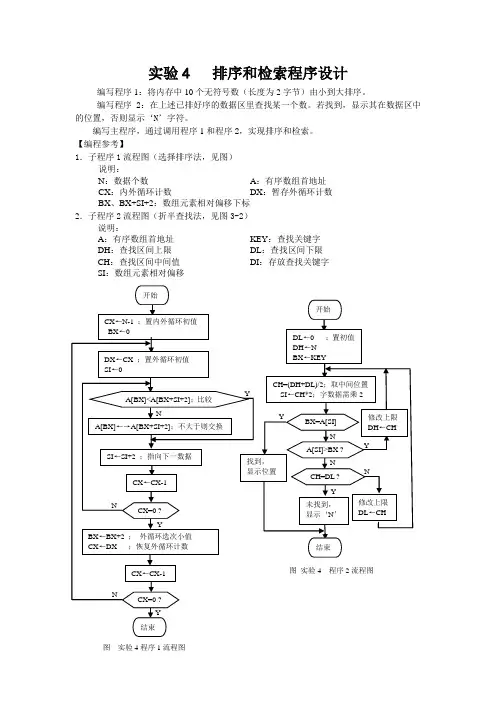 实验4   排序和检索程序设计