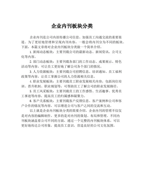 企业内刊板块分类