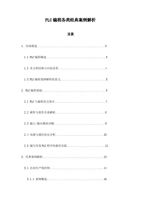 PLC编程各类经典案例解析