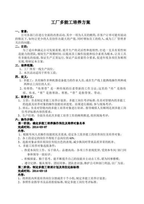 工厂多能工培养方案