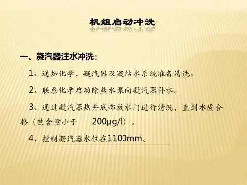 机组启动冲洗