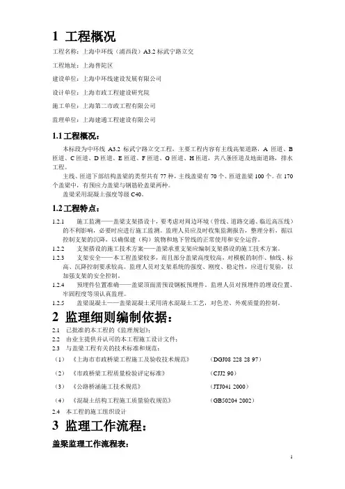 盖梁施工质量监理实施细则.doc