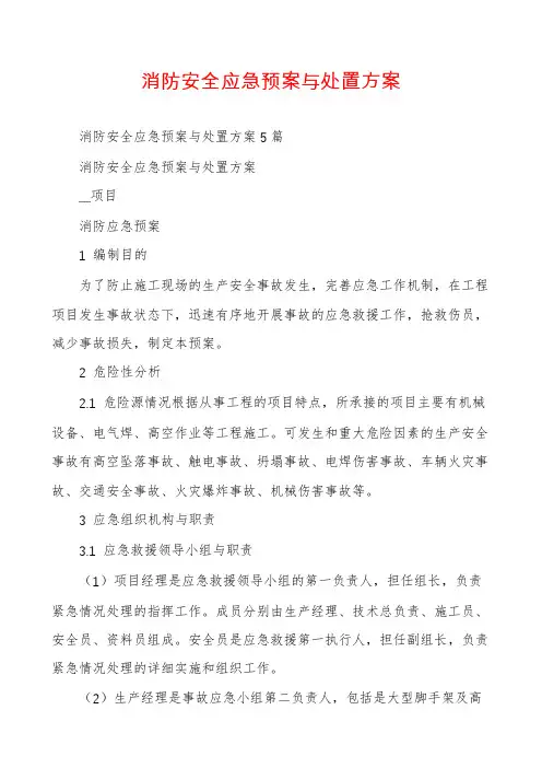 消防安全应急预案与处置方案