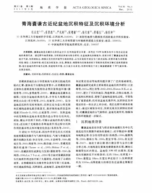 青海囊谦古近纪盆地沉积特征及沉积环境分析