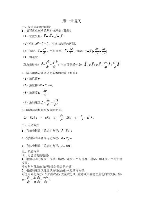 大物上册复习内容