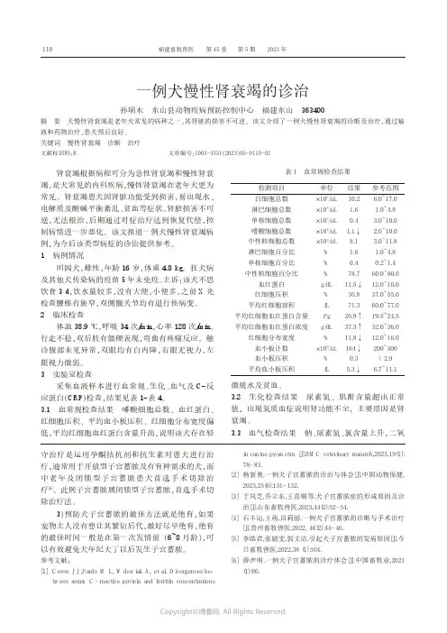一例犬慢性肾衰竭的诊治