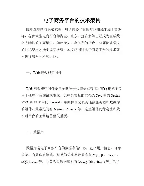 电子商务平台的技术架构