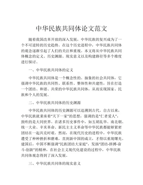 中华民族共同体论文范文