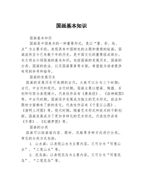 国画基本知识