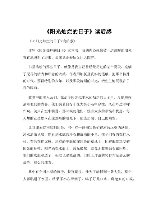 《阳光灿烂的日子》读后感