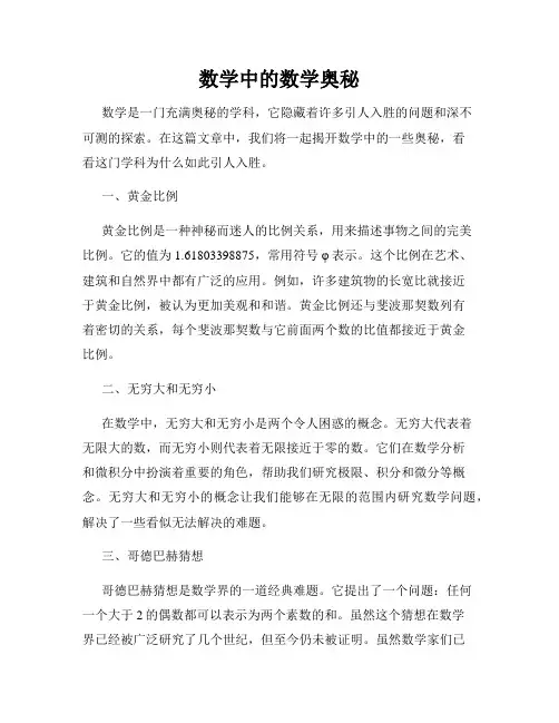 数学中的数学奥秘