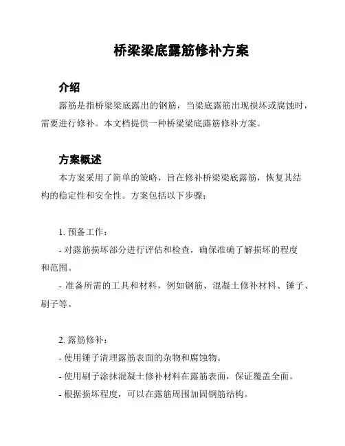 桥梁梁底露筋修补方案