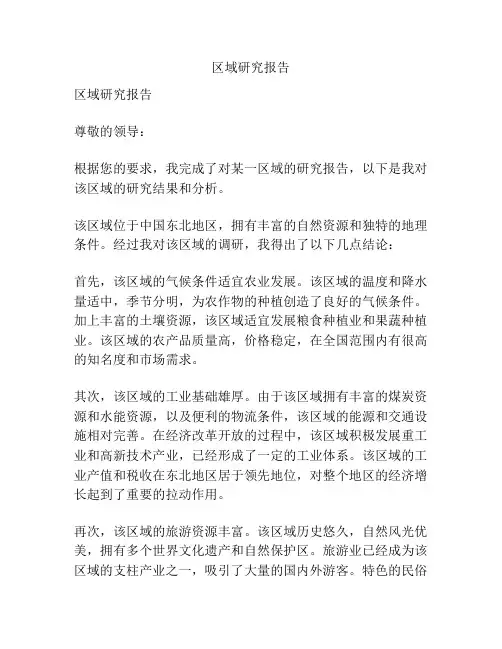 区域研究报告