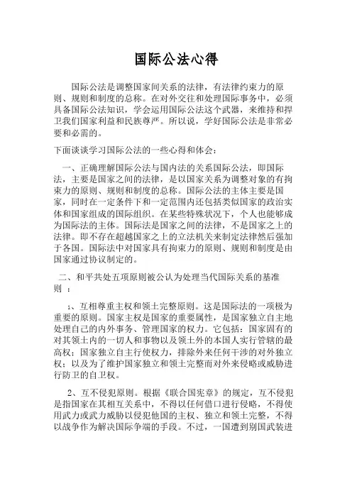 国际公法心得