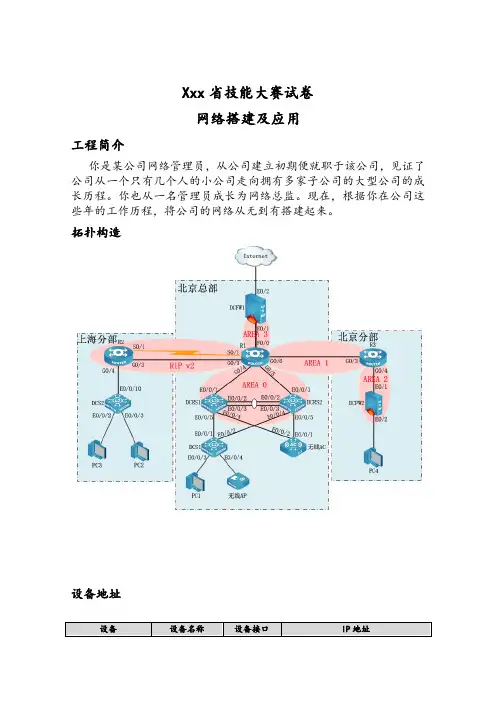 XXXX省中职大赛赛题