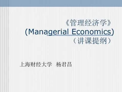 管理经济学-提纲彩色版