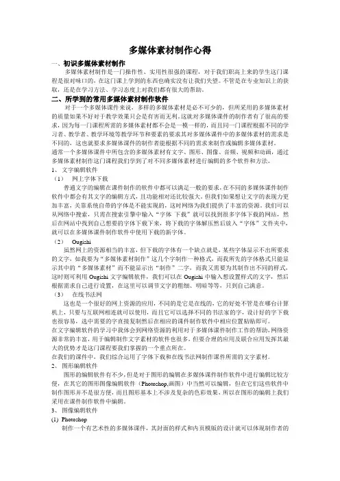 多媒体素材制作心得(精)
