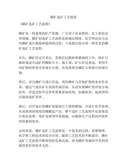 磷矿选矿工艺流程