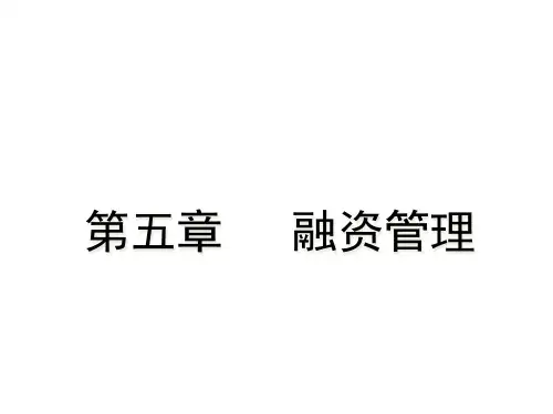 融资管理概述(PPT 94页)