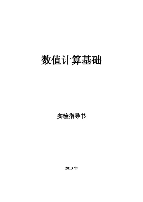 数值计算基础实验指导书及代码2013(DOC)