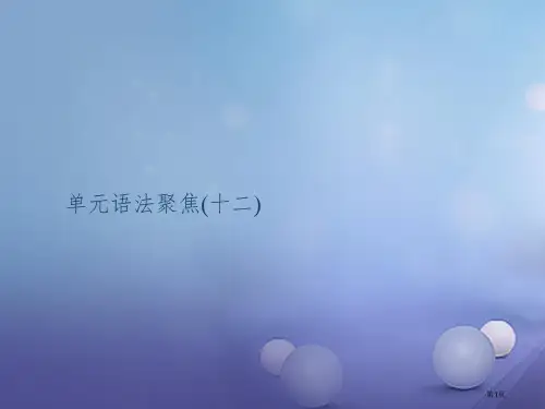 九年级英语 Unit 12 Life is full of the unexpected语法聚焦十二