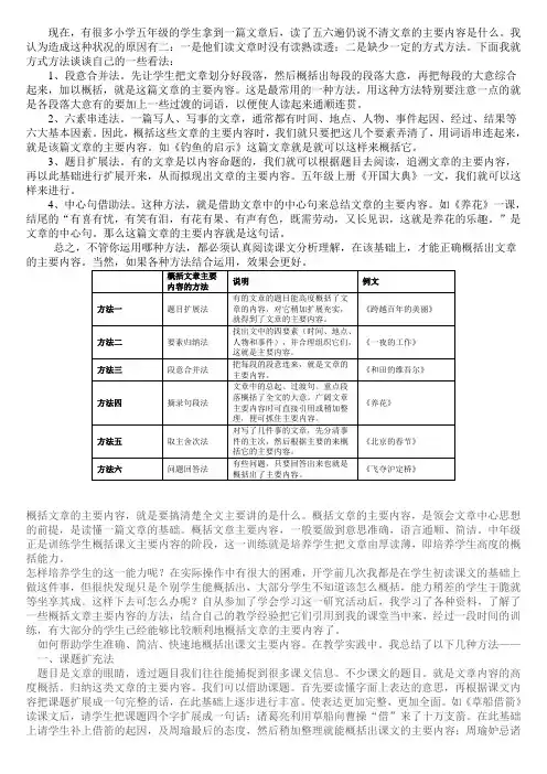 概括主要内容的方法